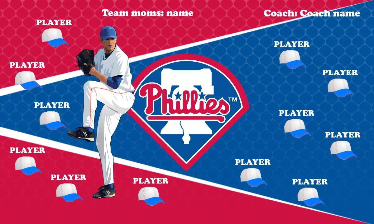 Phillies 5 Baseball Banner-baseball-banner-samples-images