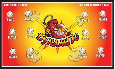 Dynamite 3-yellow-brown-hem-softball-banner-cost-images