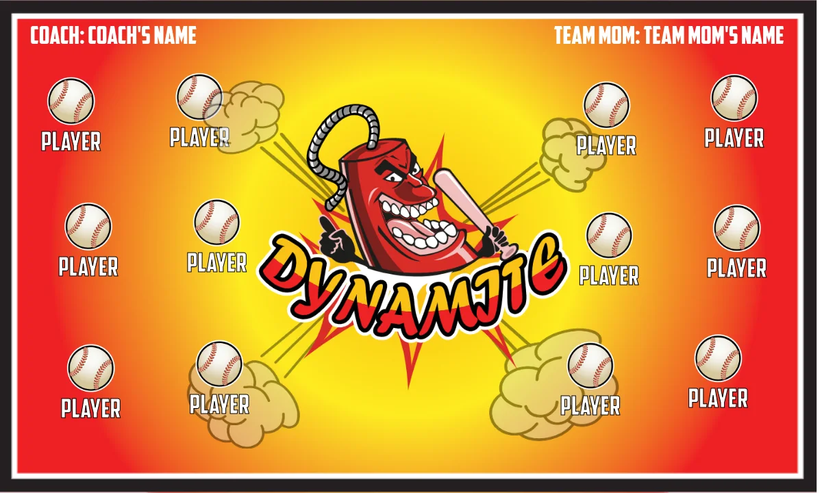 Dynamite 3-yellow-brown-hem-softball-banner-cost-images