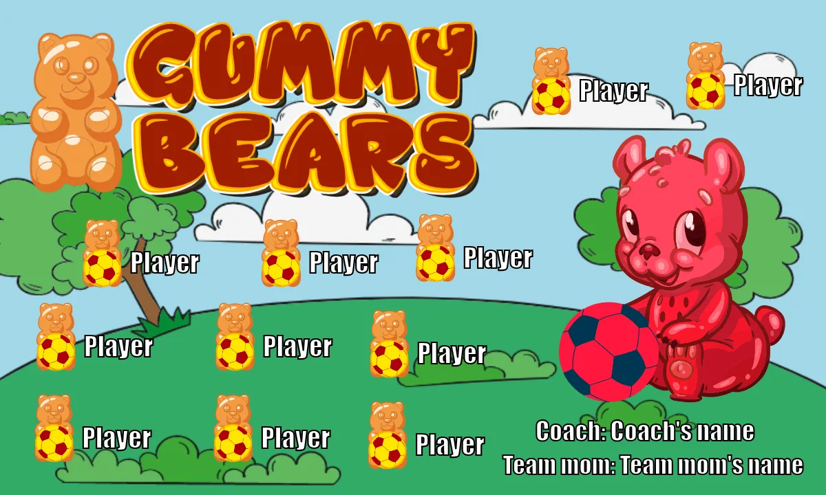 Gummy Bears 2 Soccer Banner-soccer-banners-ideas