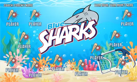 Blue Sharks 1 Softball Banner
