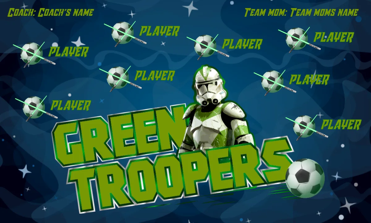 Troopers Green Soccer Banne-soccer-banner-pole-kit-picture