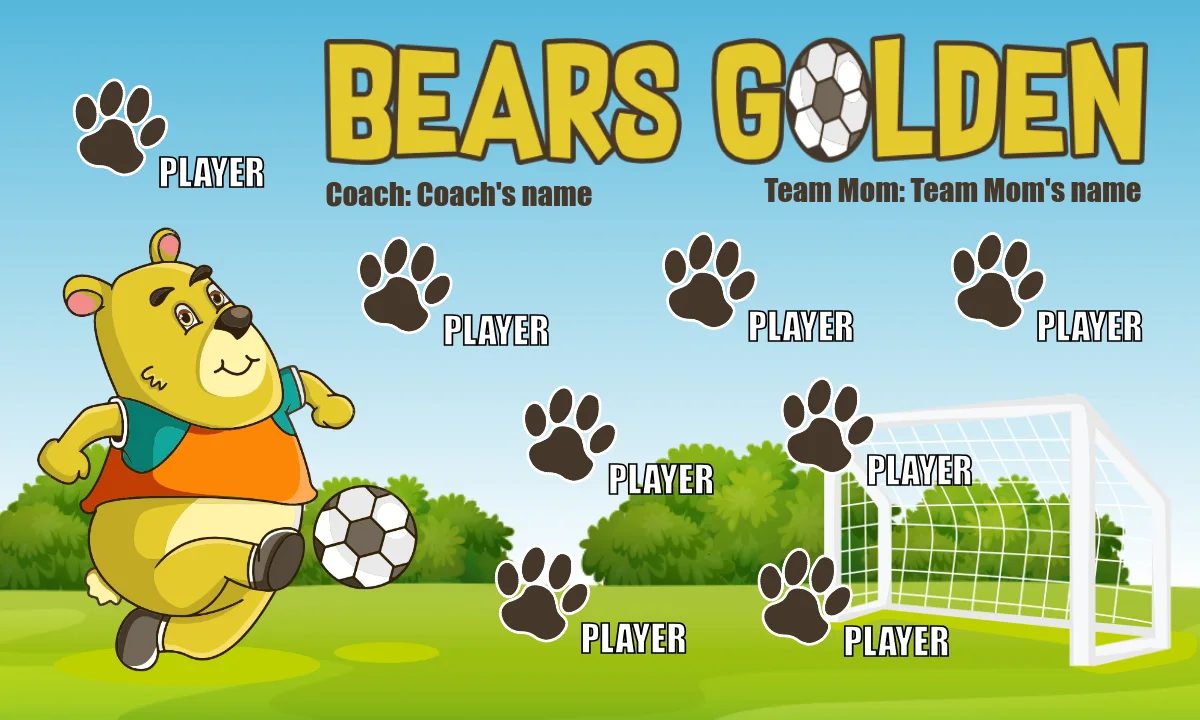 Bears Golden Soccer Banner-soccer-banner-pole-kit-picture