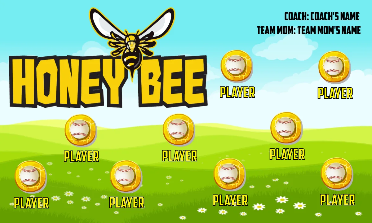 Honey Bee 2 Softball Banner