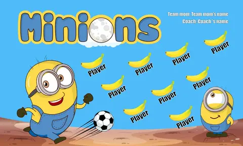 Minions 1 Soccer Banner-soccer-party-banner-picture