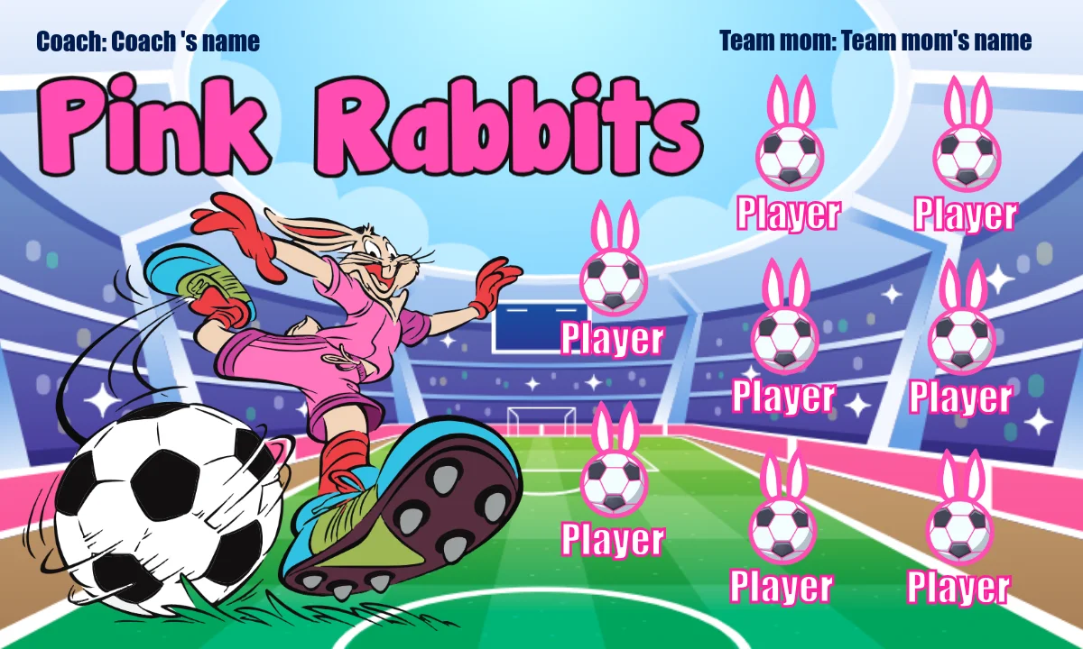 Pink Rabbits Soccer Banner-soccer-banner-gallery.com-picture