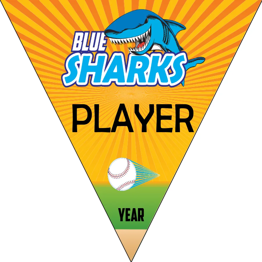 Blue Sharks 2 Softball Banner-softball-dugout-banner-picture