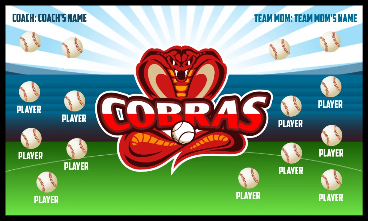 Cobras-red-blue-hem-softball-banner-backgrounds-picture