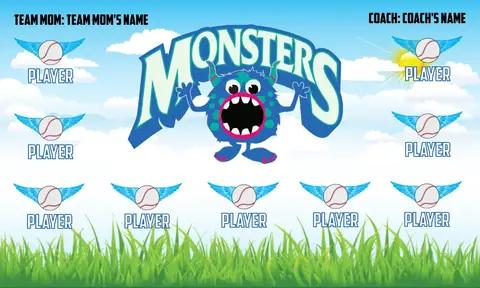 Monsters 2 Softball Banner