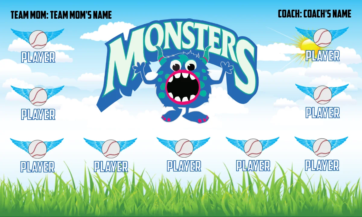 Monsters 2 Softball Banner