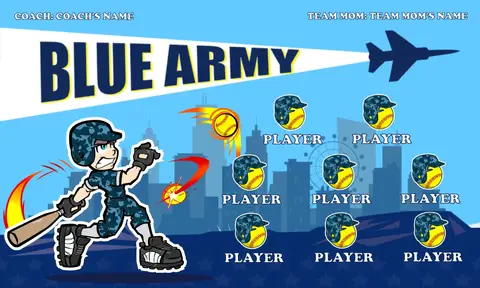 Blue Army Softball Banner