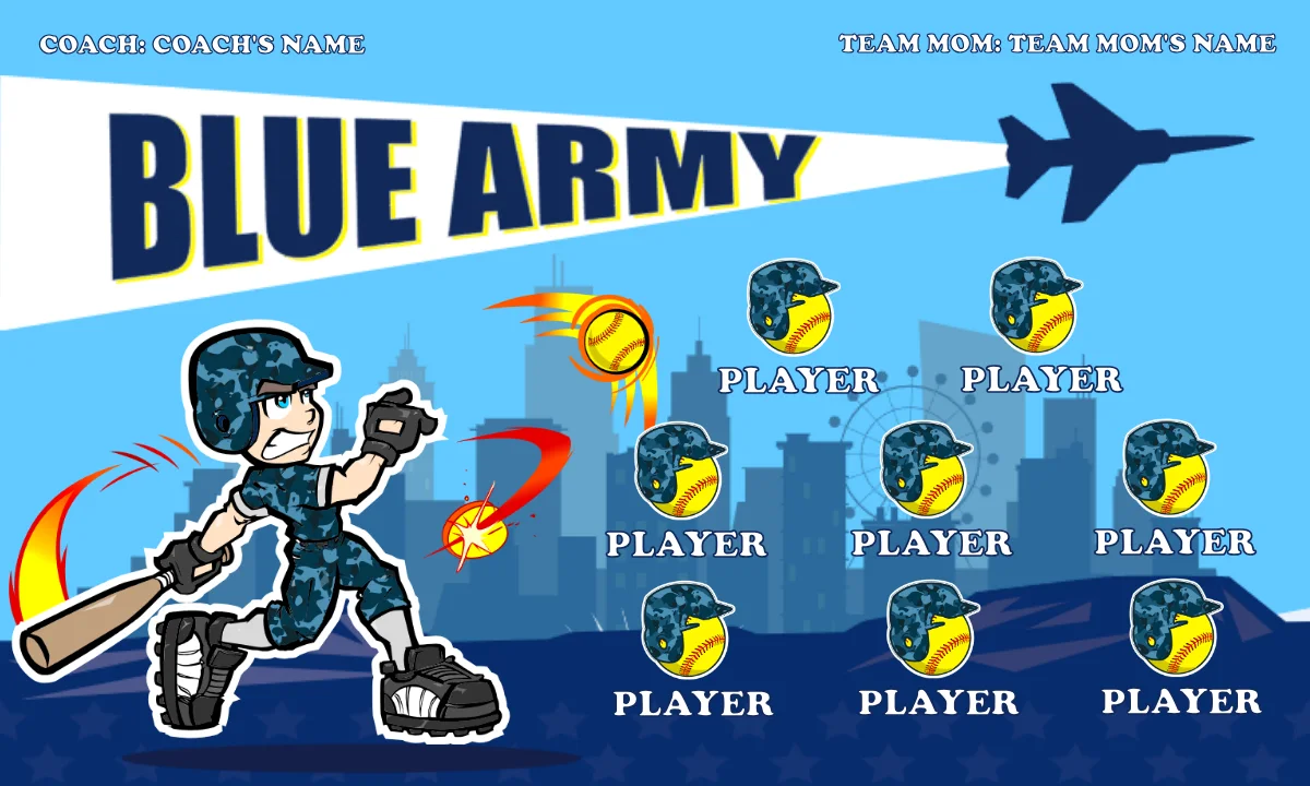Blue Army Softball Banner