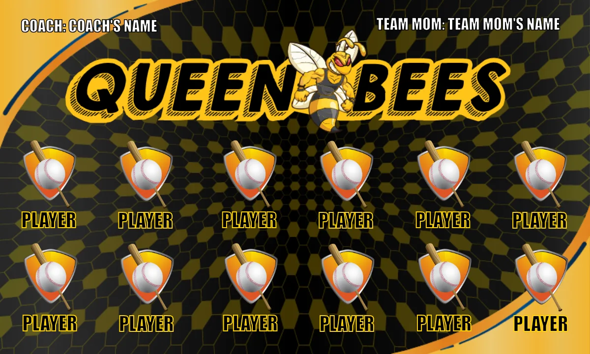 Queen Bees Softball Banner