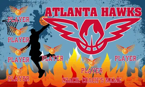 Atlanta Hawks 3 Basketball Banner