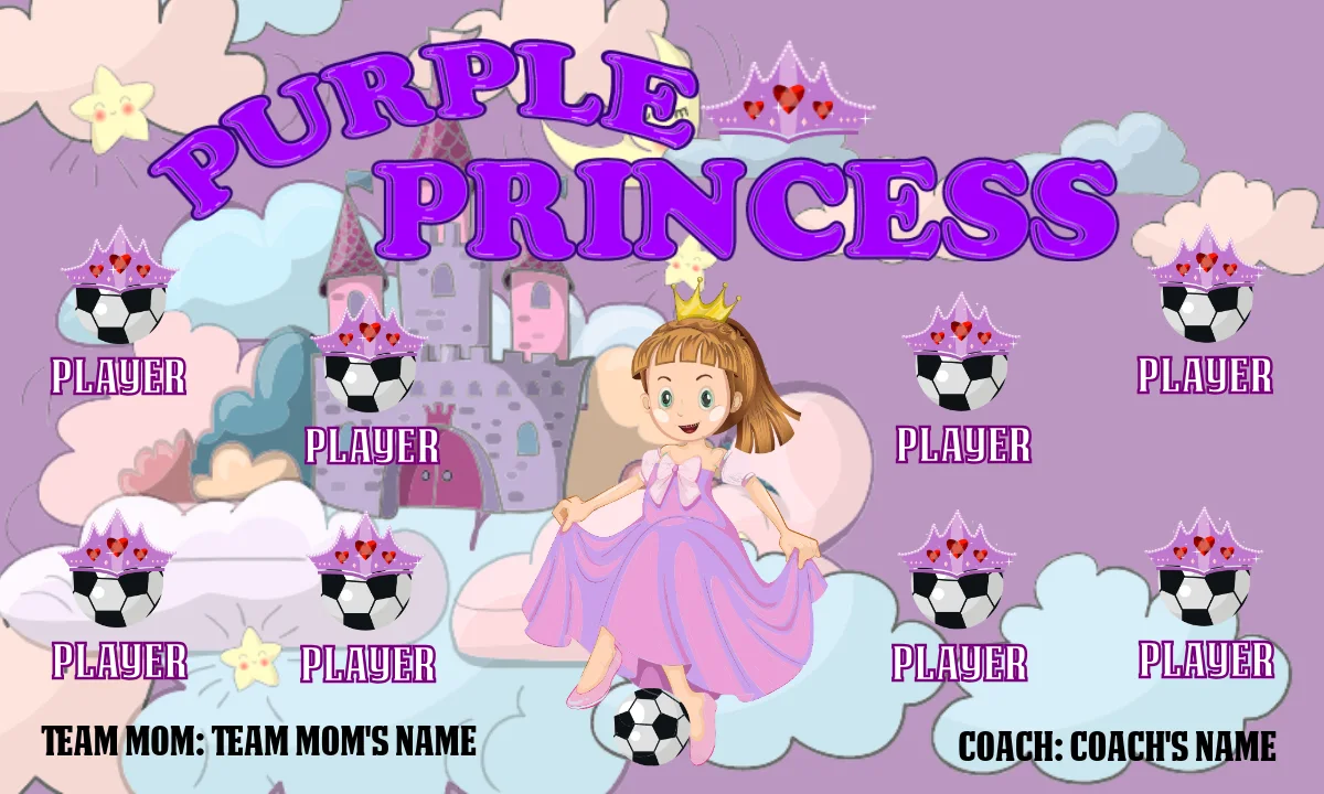 Princess Purple Soccer Banner-soccer-banner-images