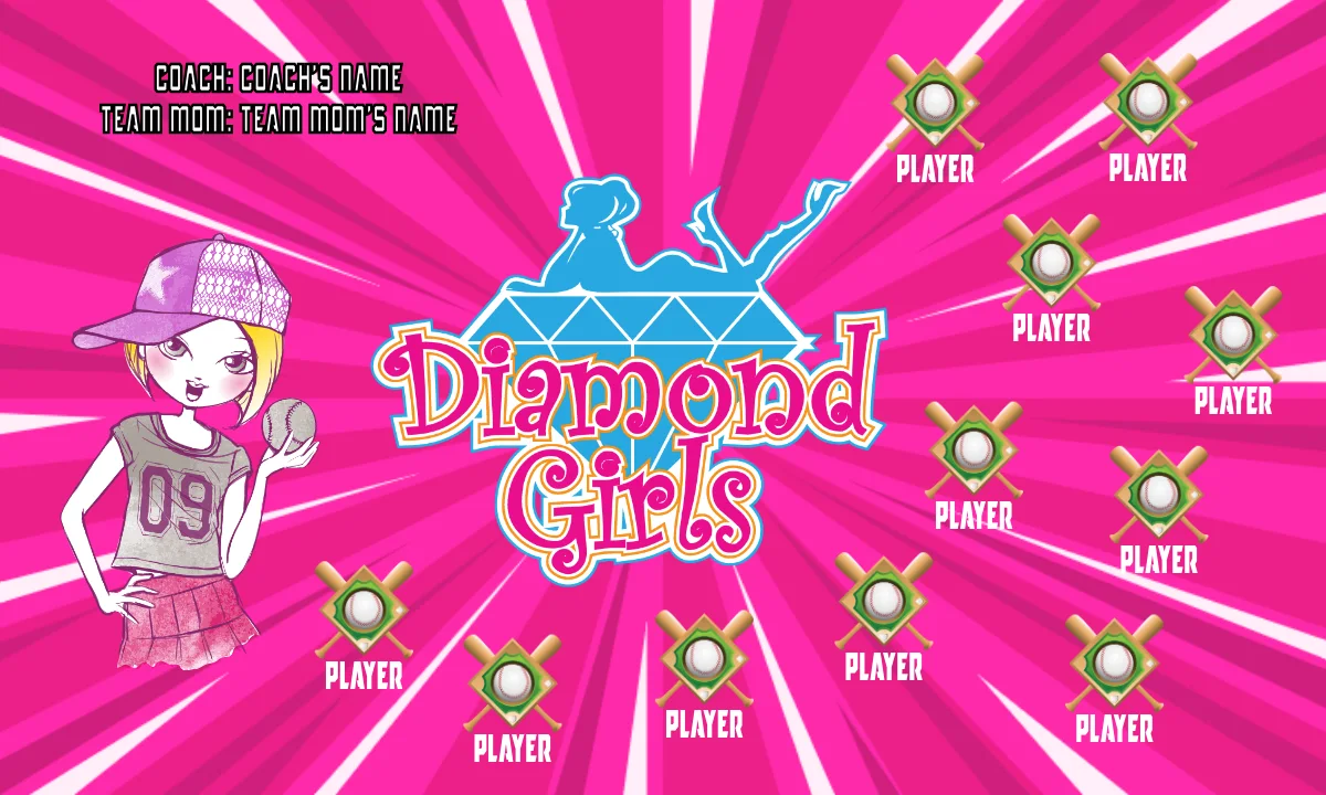 Diamond Girls 2 Softball Banner-sample-softball-banners-picture