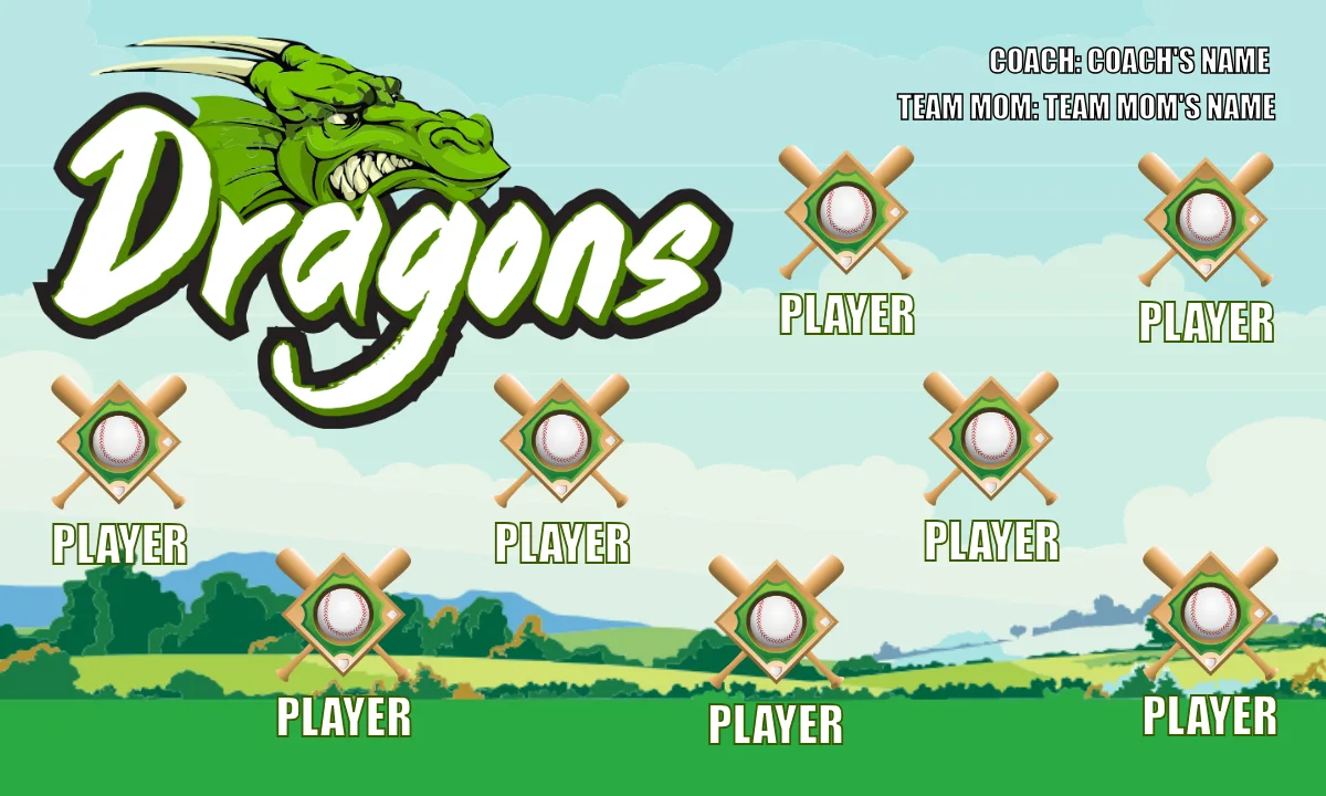 Dragons 2 Softball Banner