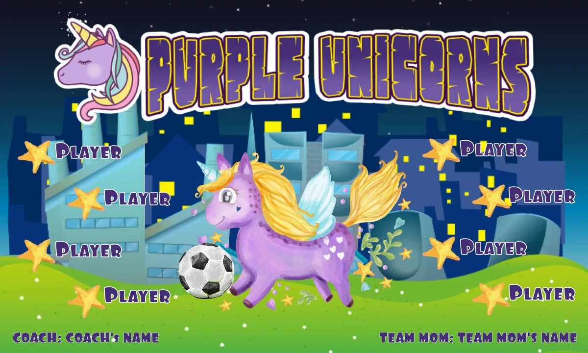 Unicorns Purple Soccer Banner-soccer-banner-san-diego-picture