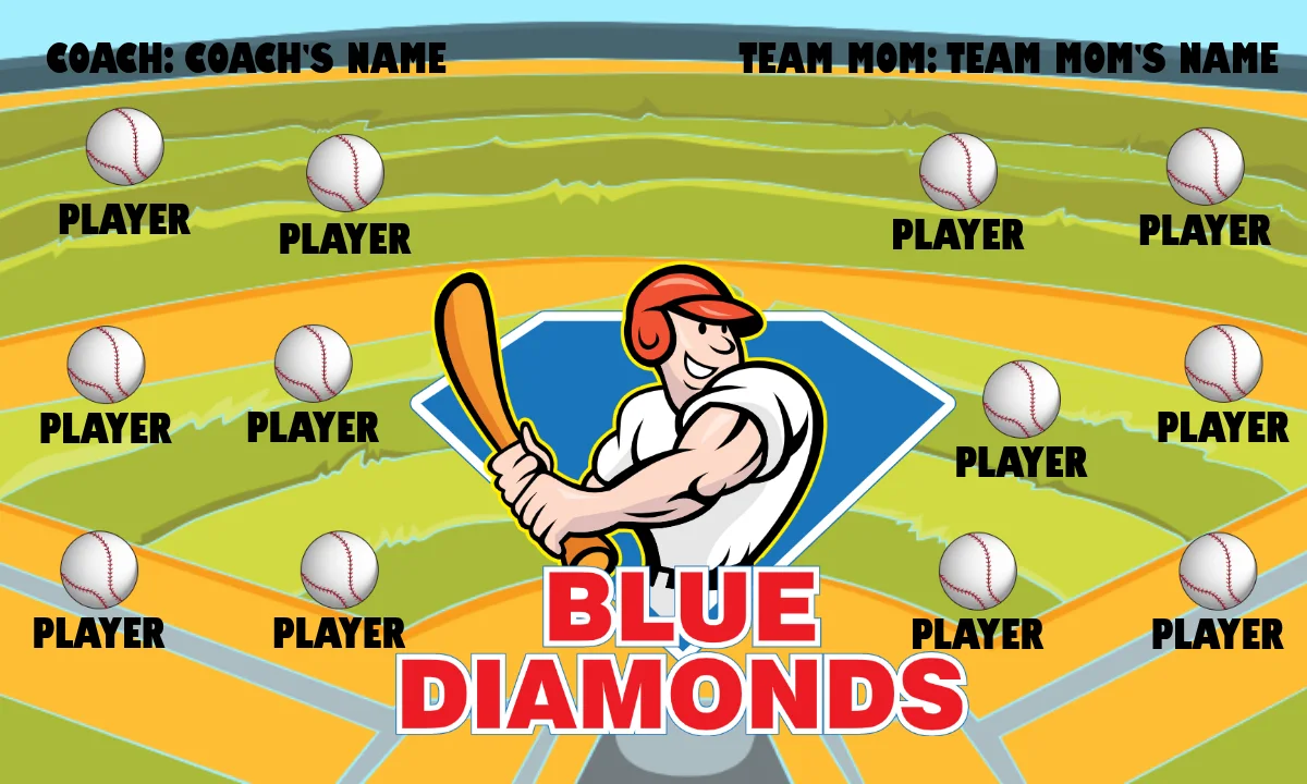 Blue Diamonds 1 Softball Banner-homemade-softball-banner-ideas-picture