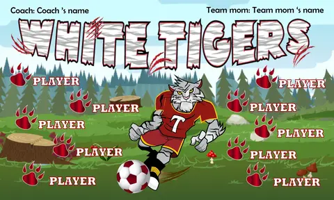 Tigers White Soccer Banner-soccer-banners-picture