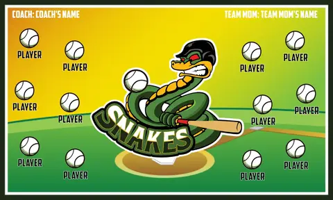 Snakes-green-yellow-hem-softball-team-banner-picture