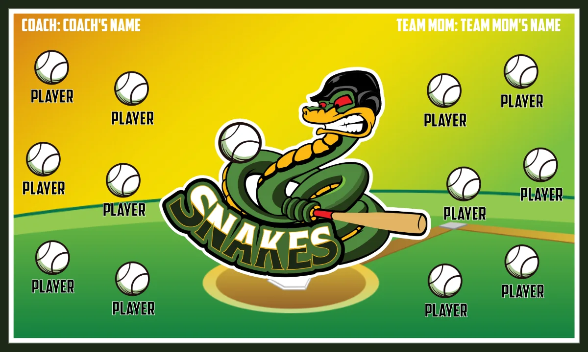 Snakes-green-yellow-hem-softball-team-banner-picture