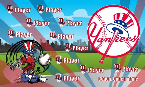 New York Yankees 3 Baseball Banner 