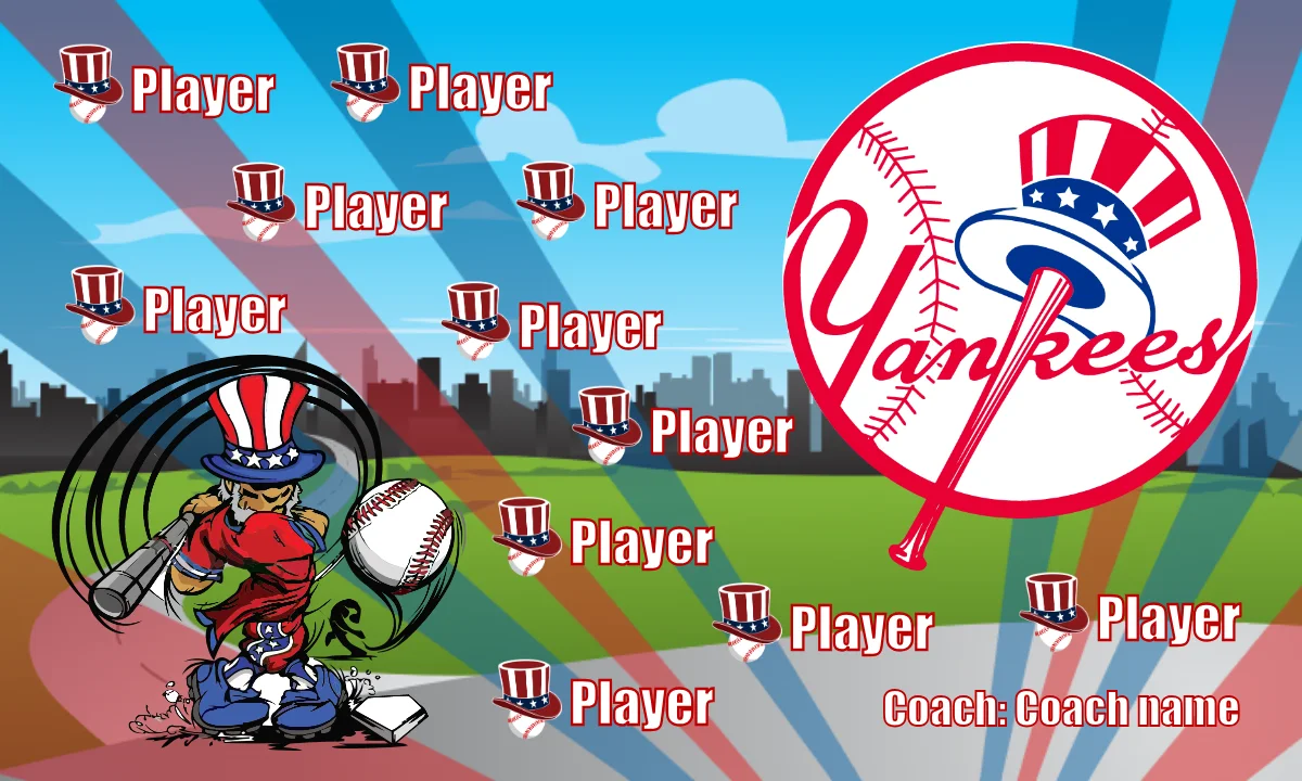New York Yankees 3 Baseball Banner 