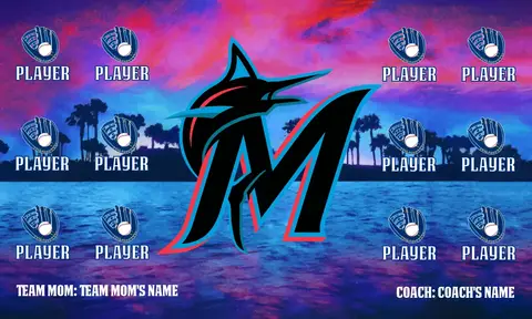 Miami Marlins 1 Baseball Banner