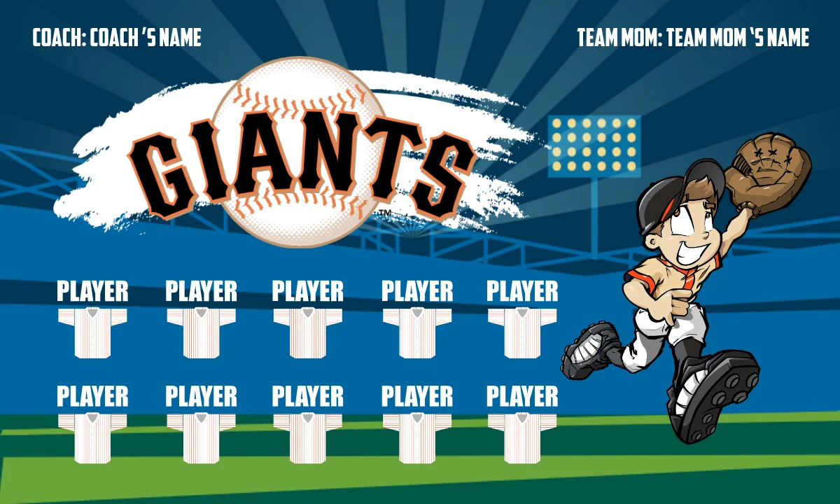 Giants 2 Baseball Banner-baseball-team-banners-with-photos-images