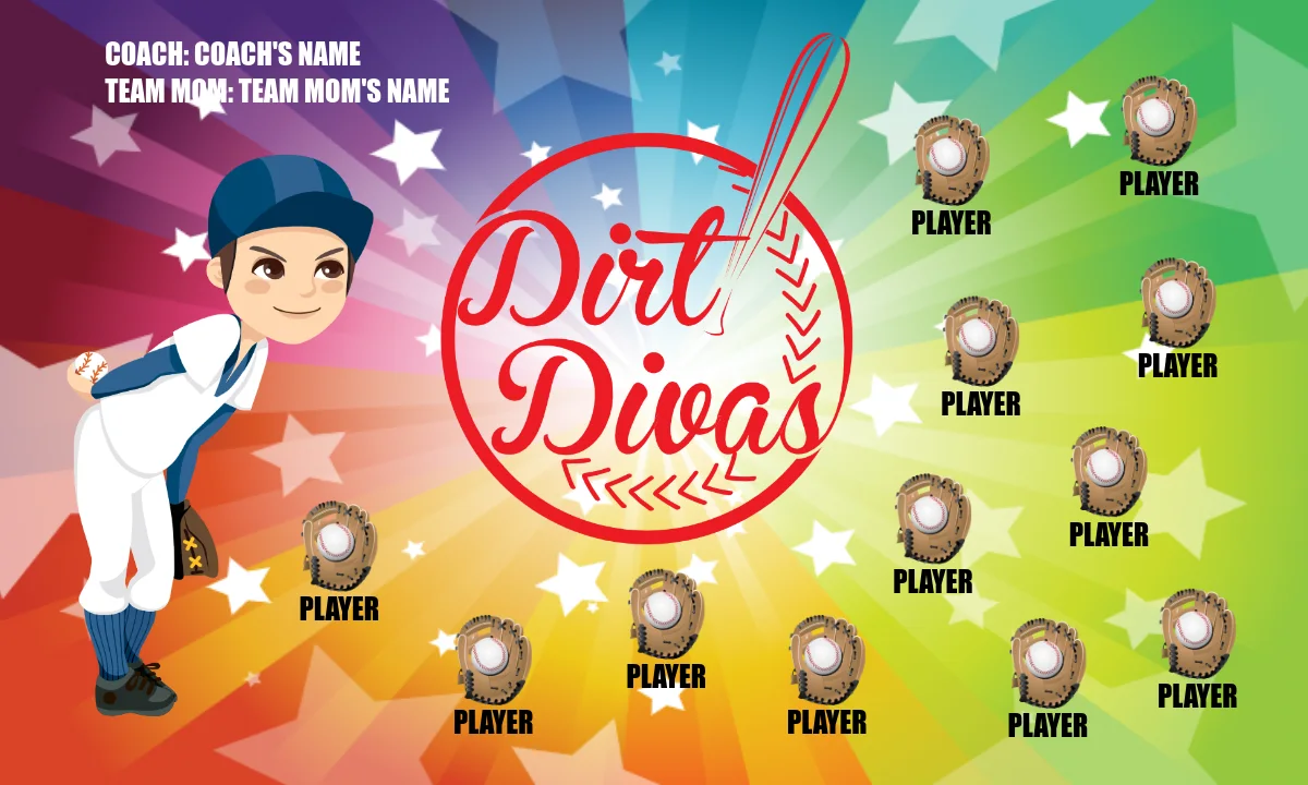Dirt Divas 2 Softball Banner-cheap-softball-banners-picture