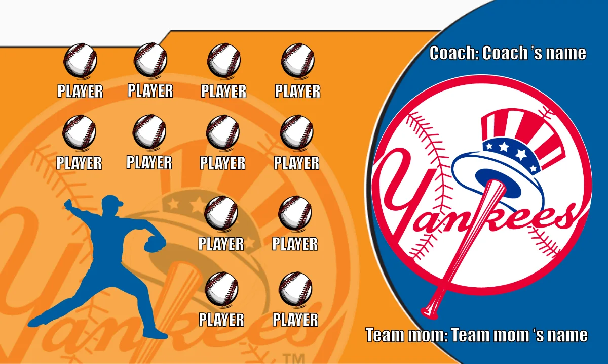 Yankees 2 Baseball Banner-baseball-banner-team-pictures-images
