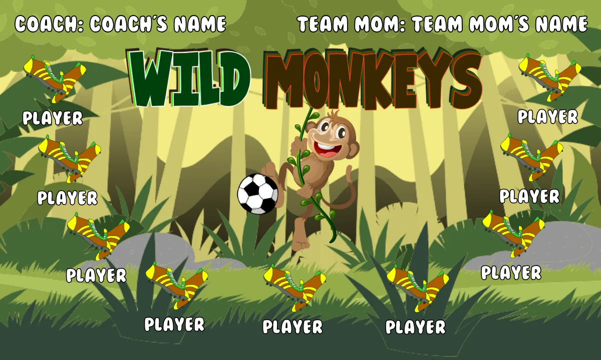 Monkeys Wild Soccer Banner-soccer-banners-ayso-picture