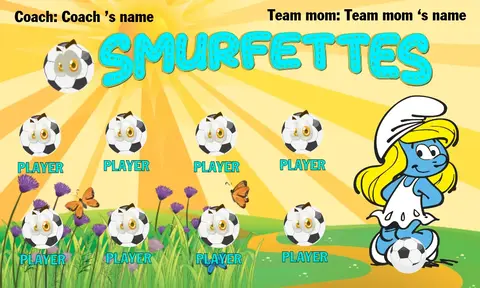 Smurfettes Soccer Banner-design-soccer-banner-online