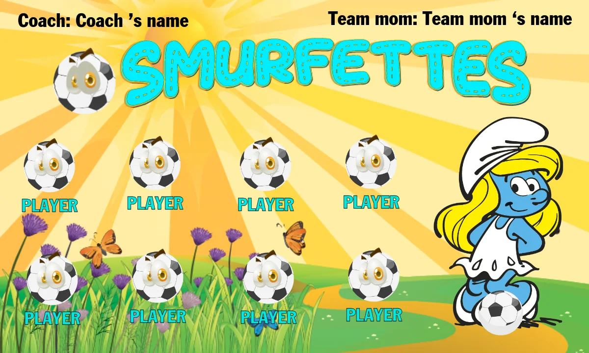Smurfettes Soccer Banner-design-soccer-banner-online