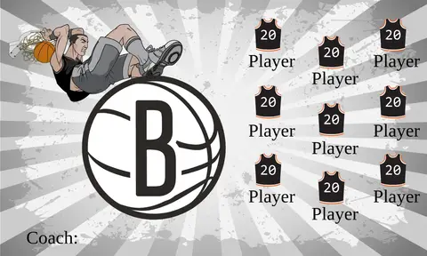 Brooklyn Nets 3 Basketball Banner