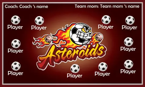 Asteroids Soccer Bannerprintable-soccer-birthday-banner