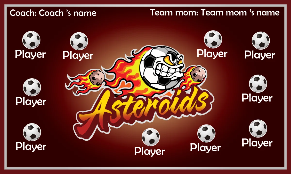 Asteroids Soccer Bannerprintable-soccer-birthday-banner