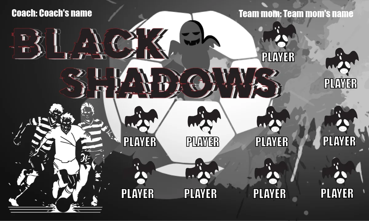 Shadows Black Soccer Banner-how-to-make-a-soccer-banner-stand