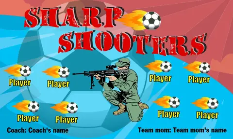 Shooters Sharp Soccer Banner-soccer-party-banner
