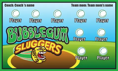 Bubblegum Sluggers Softball Banner