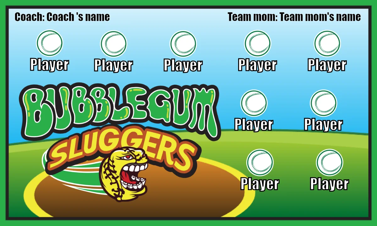 Bubblegum Sluggers Softball Banner