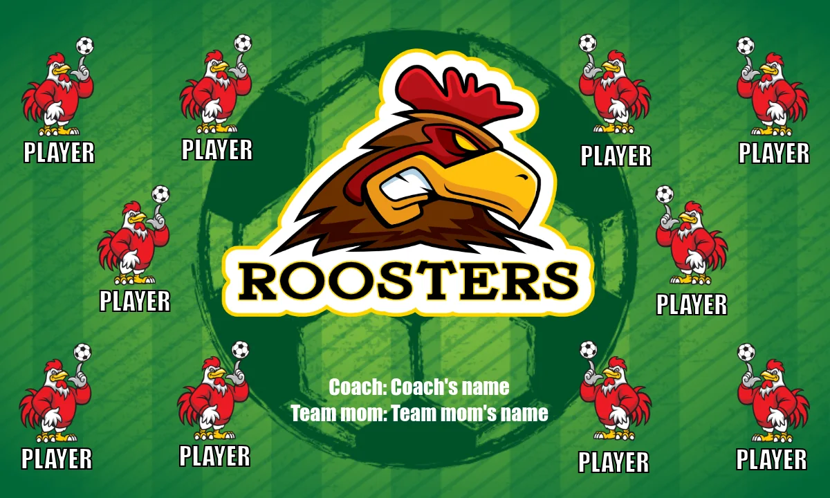 Roosters 1 Soccer Banner-soccer-banner-pole-kit
