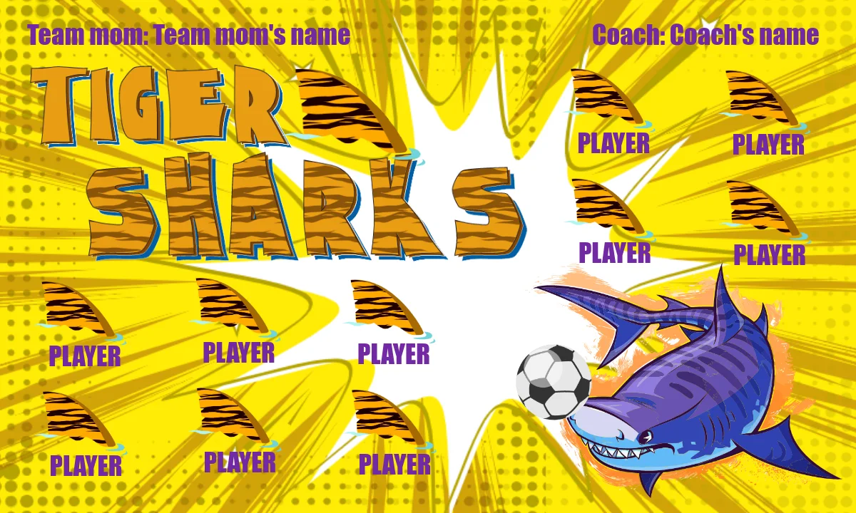 Sharks Tiger Soccer Banner-soccer-banners-for-sale