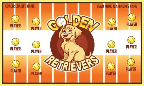 Golden Retrievers 2-yellow-orange-hem-handmade-softball-banners-images