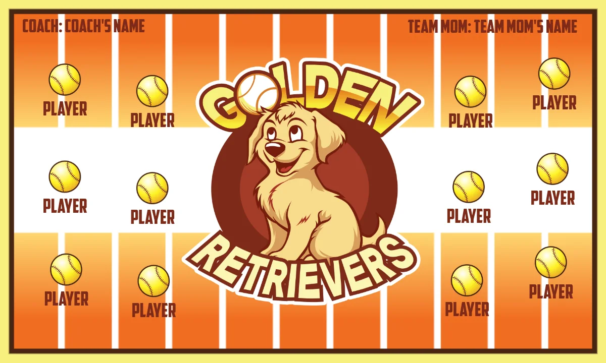 Golden Retrievers 2-yellow-orange-hem-handmade-softball-banners-images