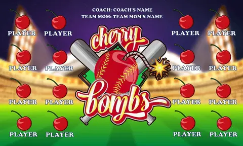 Cherry Bombs Softball Banner