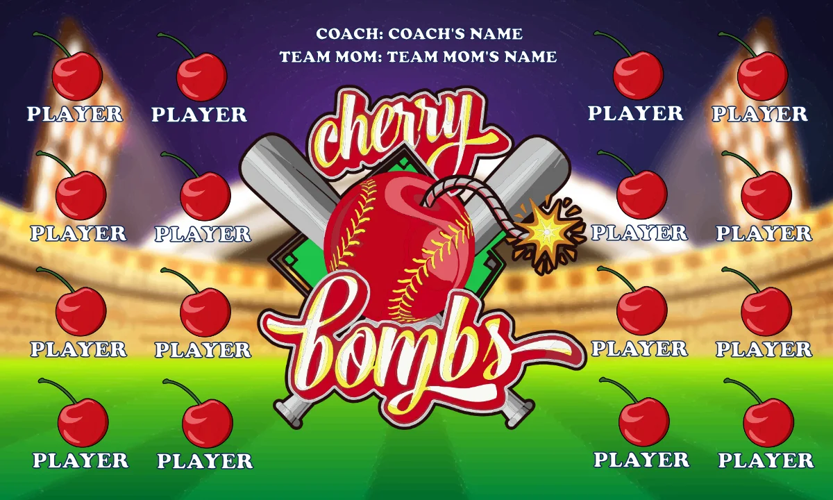 Cherry Bombs Softball Banner