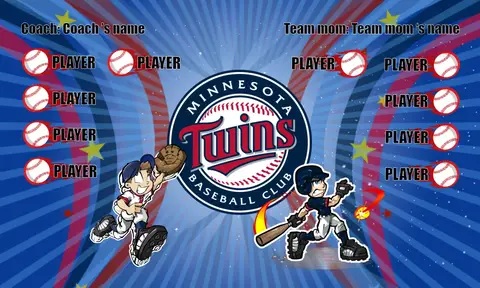 Minnesota 3 Baseball Banner-baseball-banner-poses-images