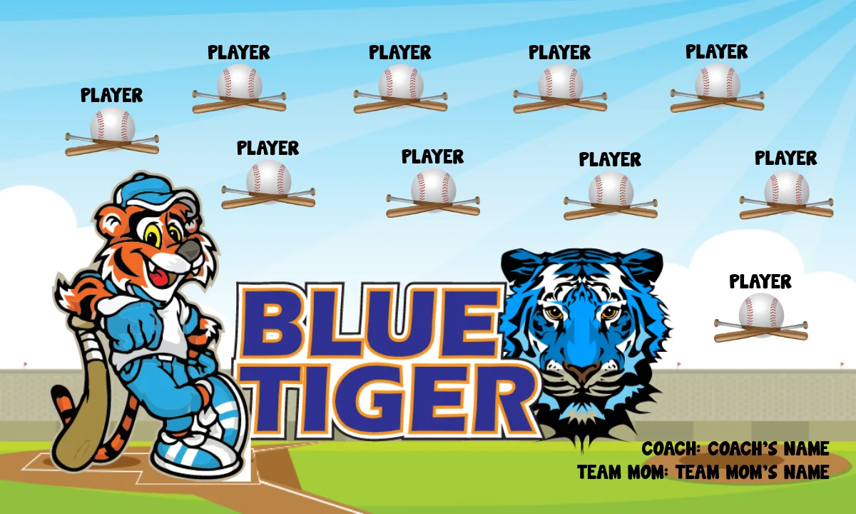 Blue Tiger Softball Banner-softball-fence-banners-picture